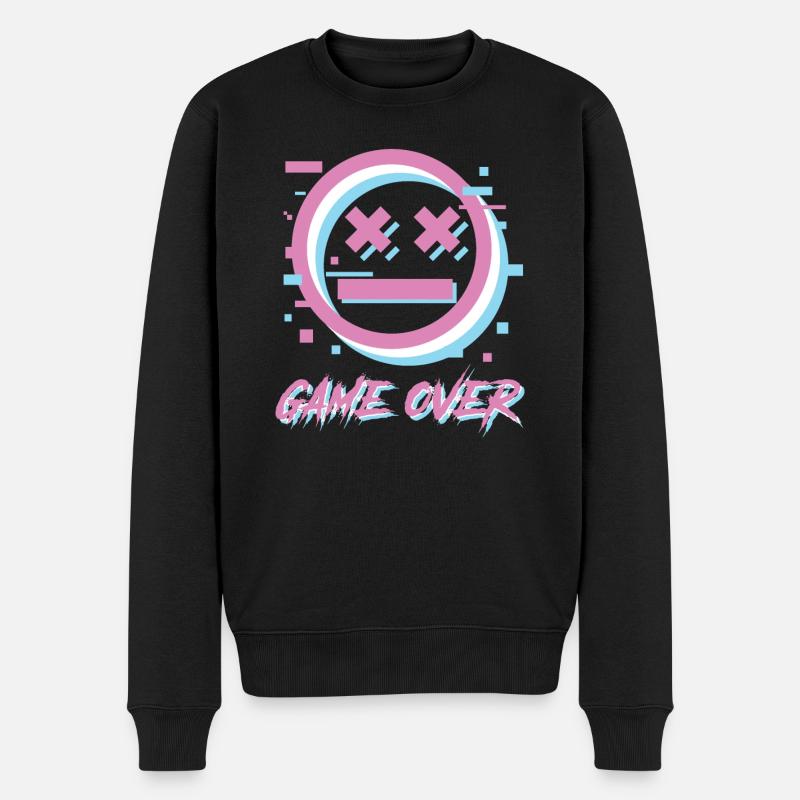 Game Over Lettrage Rétro - Pull Premium bio Homme - noir