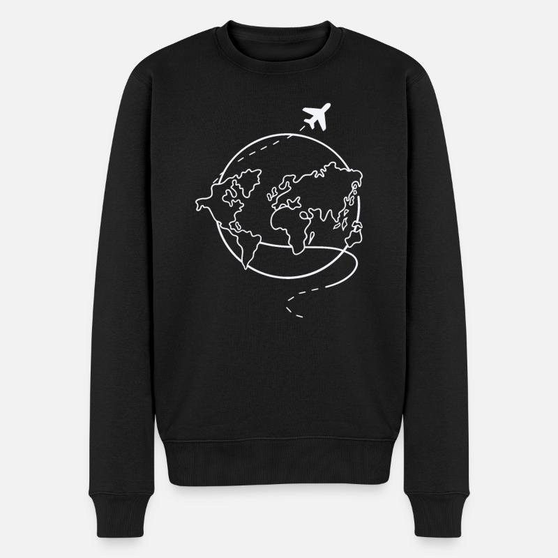 Voyage en avion Globe - Pull Premium bio Homme - noir