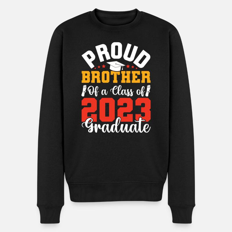 Fier Frère 2023 Diplômé, Promotion - Pull Premium bio Homme - noir
