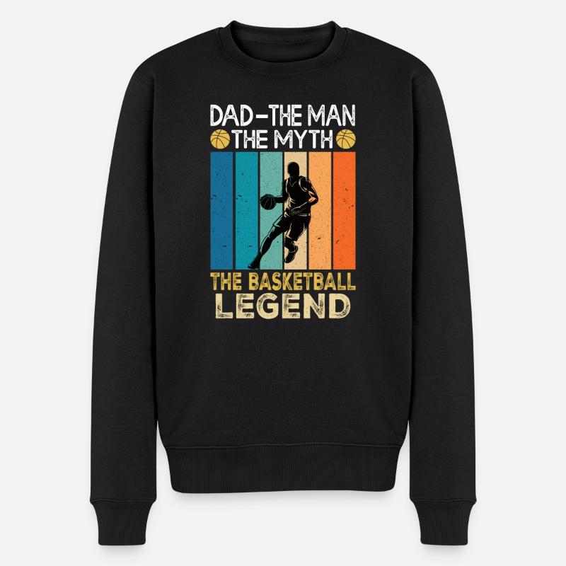 Basketball Dad Papa Vater Basketballer Legende - Männer Premium Bio Pullover - Schwarz