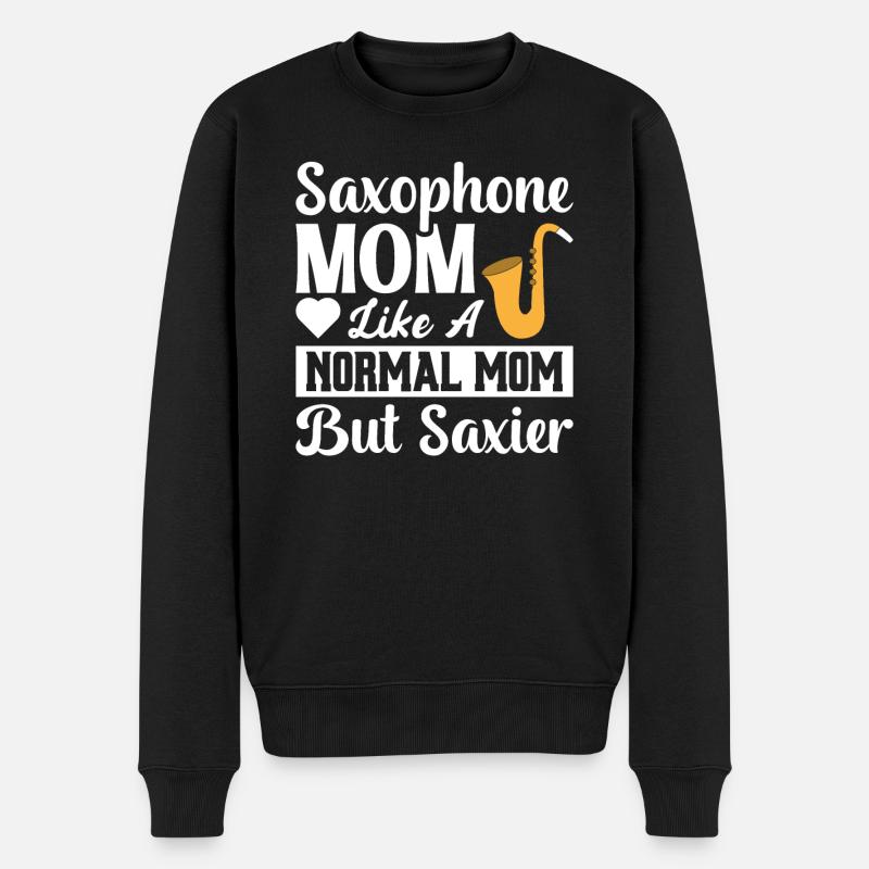 Saxofon Mama Saxofonistin Jazz Mutter Sax Geschenk - Männer Premium Bio Pullover - Schwarz