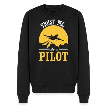 Pilot Flugzeug fliegen Flugsport Geschenkidee - Männer Premium Bio Pullover - Schwarz - Vorne - Nico (187cm)