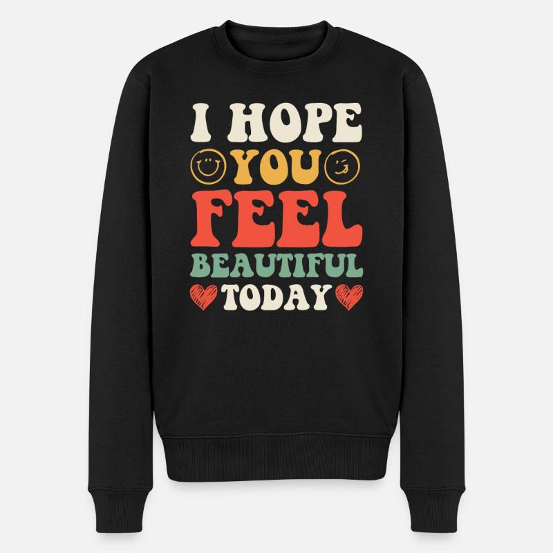 positive Gedanken positives Leben - Männer Premium Bio Pullover - Schwarz