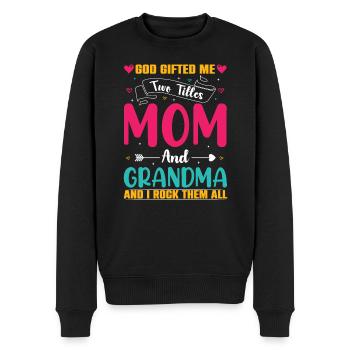 Beste Oma Mama Kinder Enkel Spruch Geschenk - Männer Premium Bio Pullover - Schwarz - Vorne - Nico (187cm)