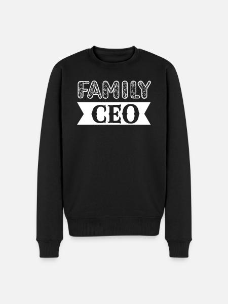 Familieoverhoved Papa Bedstefar Mormor Bedstemor - Økologisk premium-sweatshirt til mænd - sort