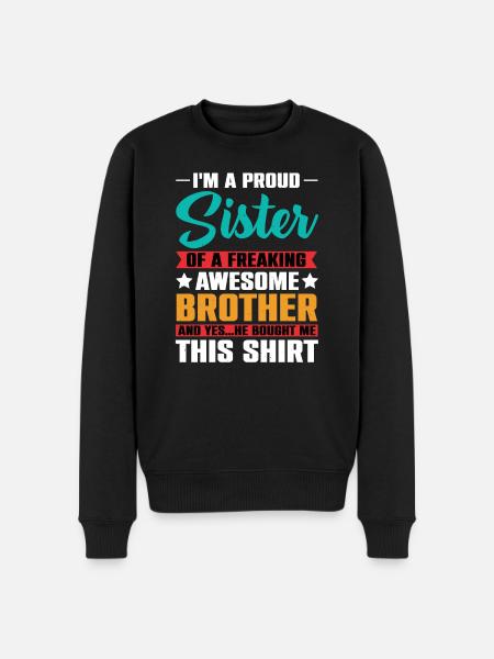 Brother Sister Twins Siblings - Men's Premium Organic Jumper - black