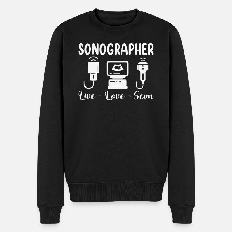 Cardio Sonographe Ultrasons Technicien Sonographe - Pull Premium bio Homme - noir