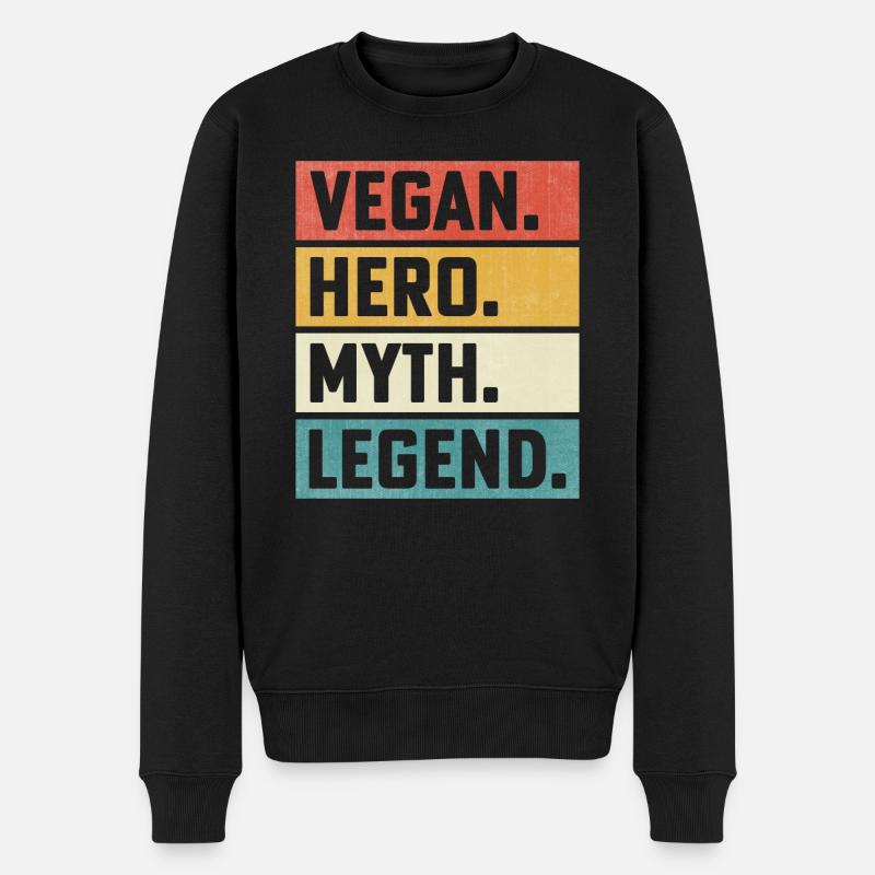 Vegan Stolz Gay Lesbian Pride Veganer Lesbe Schwul - Männer Premium Bio Pullover - Schwarz