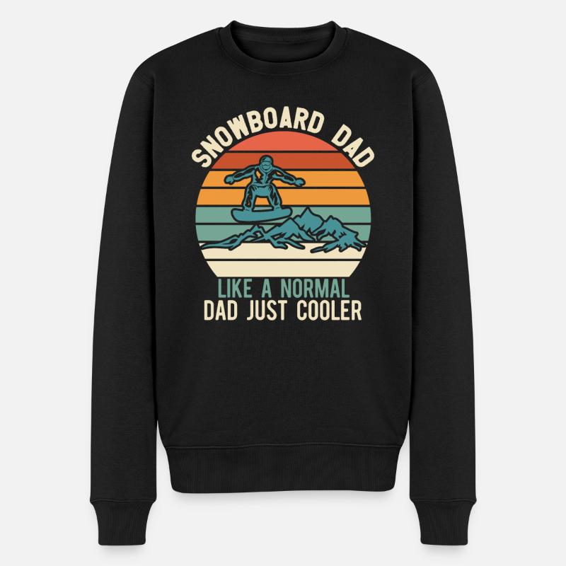 Snowboarder Papa Snowboard Père - Pull Premium bio Homme - noir