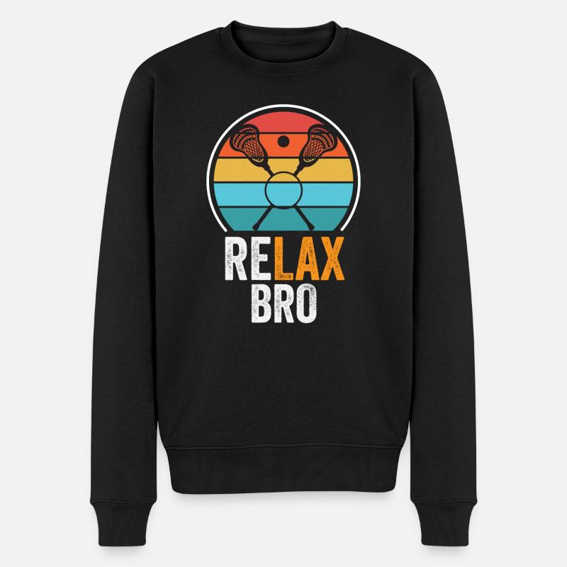 Lacrosse Spieler spielen Lacrosse Relax Lacrosse - Männer Premium Bio Pullover - Schwarz