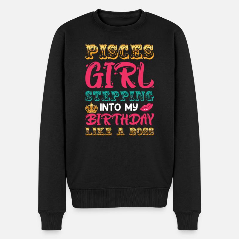 Sternzeichen Fisch Sternbild Astrologie Geschenk - Männer Premium Bio Pullover - Schwarz