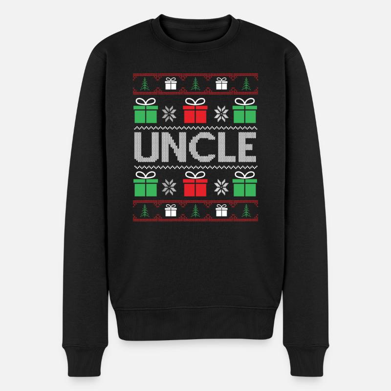 Weihnachten Onkel - Männer Premium Bio Pullover - Schwarz