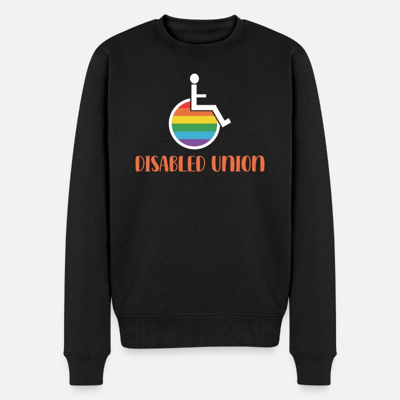 LGBTQ Rollstuhlunterstützung Rainbow Flag - Männer Premium Bio Pullover - Schwarz