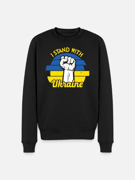 Ukraine Peace Flag No War - Men's Premium Organic Jumper - black