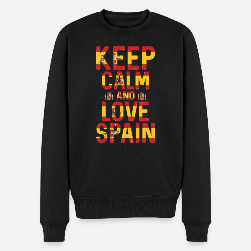 Ich liebe Spanien - Männer Premium Bio Pullover - Schwarz