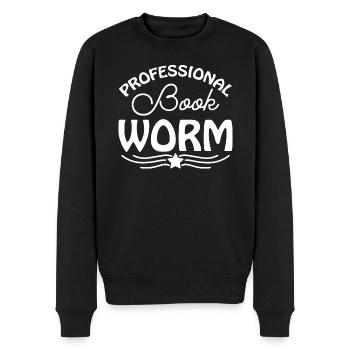 Bücher Lesen Bücherwurm - Männer Premium Bio Pullover - Schwarz - Vorne - Nico (187cm)