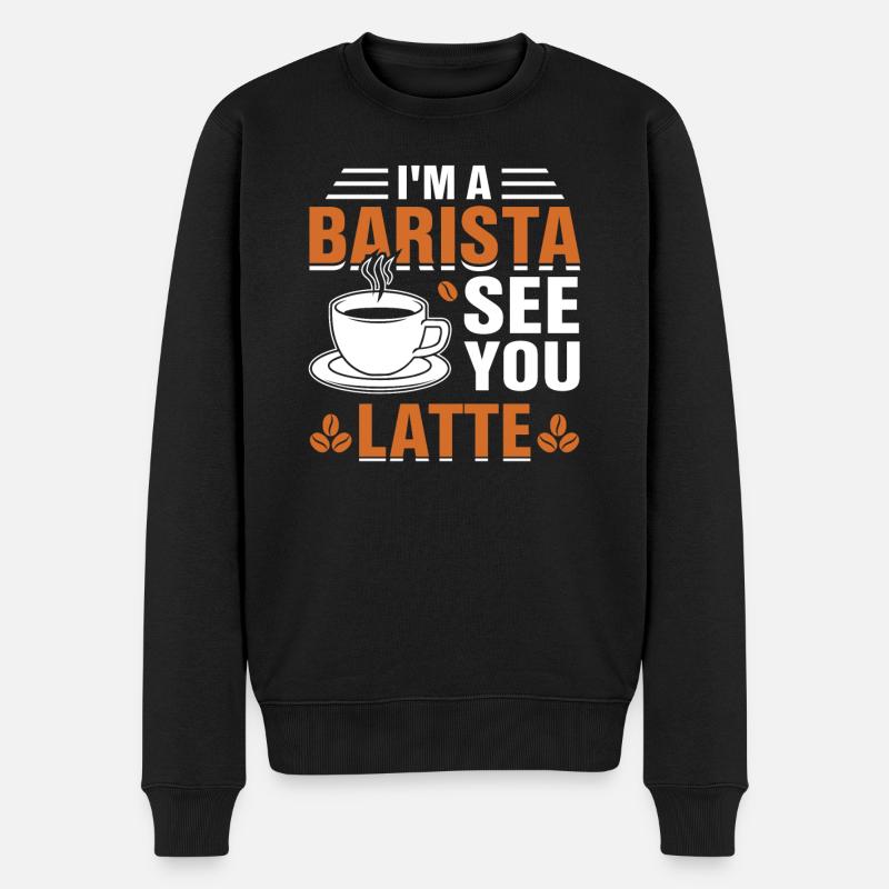 Stolzer Barista Beruf Kaffee Catering Espresso - Männer Premium Bio Pullover - Schwarz