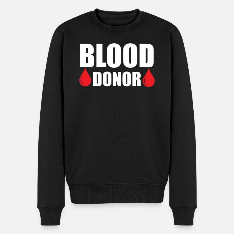 Blutspende Blutspenden Blutspender - Männer Premium Bio Pullover - Schwarz