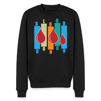 Don de sang Dons de sang Donneurs de sang - Pull Premium bio Homme - noir - Devant - Nico (187cm)