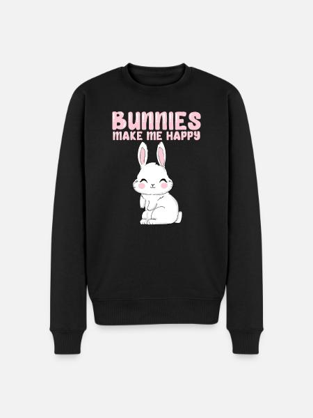 Rabbits Pet Love - Men's Premium Organic Jumper - black