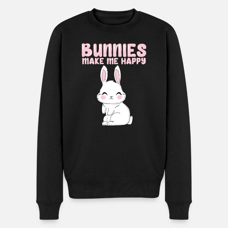 Lapins Amour d’animal - Pull Premium bio Homme - noir