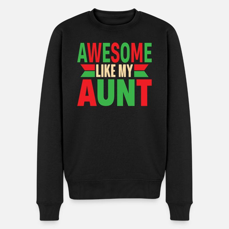 Verrückte Tante Spruch - Männer Premium Bio Pullover - Schwarz