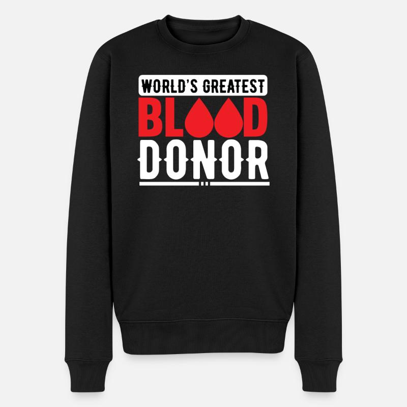 Blutspende Blutspenden Blutspender - Männer Premium Bio Pullover - Schwarz