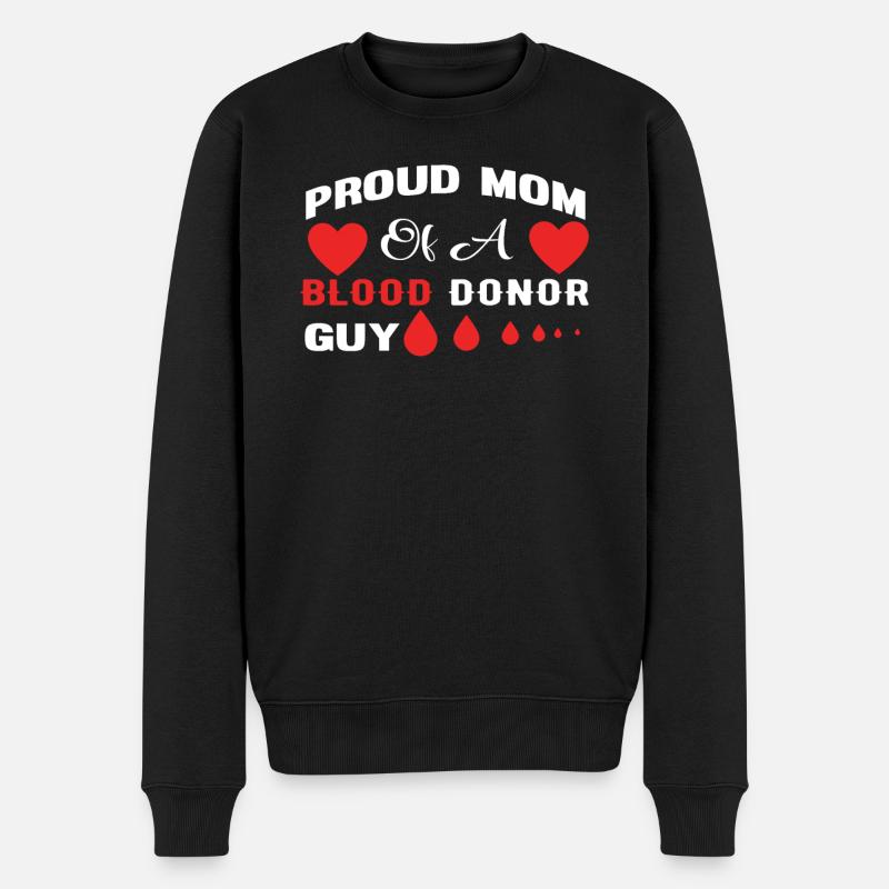 Blutspende Blutspenden Blutspender Mama Sohn - Männer Premium Bio Pullover - Schwarz