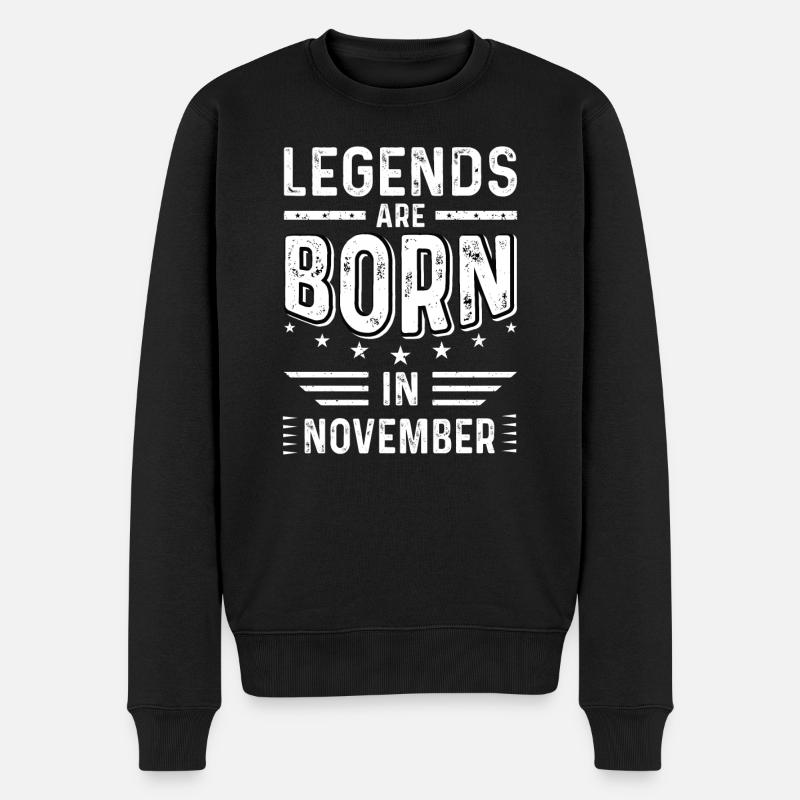 Legenden werden im November geboren Geburtstag - Männer Premium Bio Pullover - Schwarz