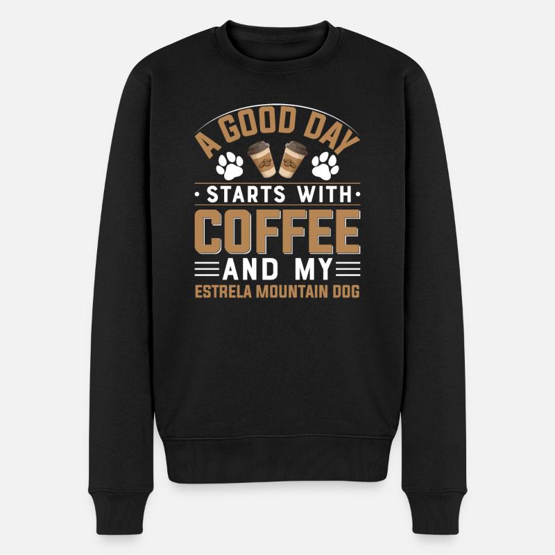 Cão da Serra da Estrela Hund Kaffee Trinken Hunde - Männer Premium Bio Pullover - Schwarz