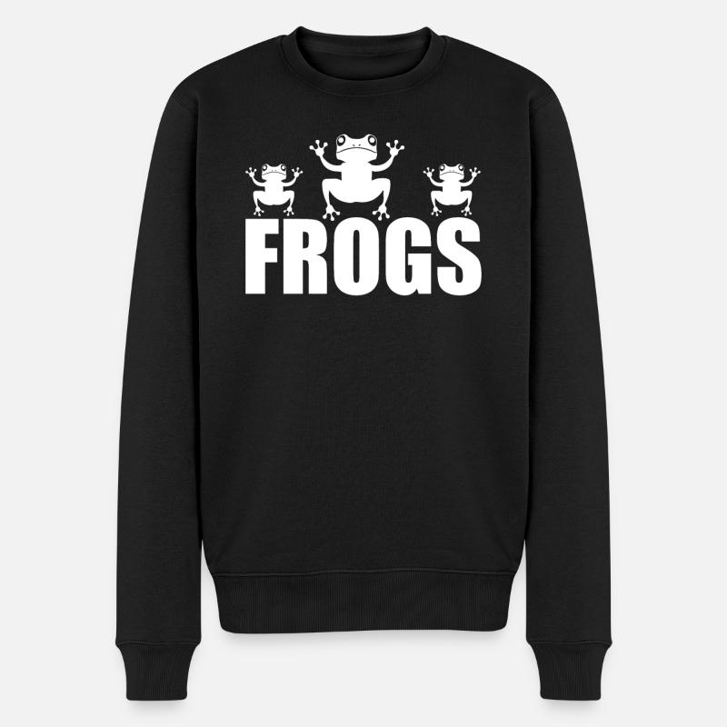 Ich Liebe Frösche - Männer Premium Bio Pullover - Schwarz