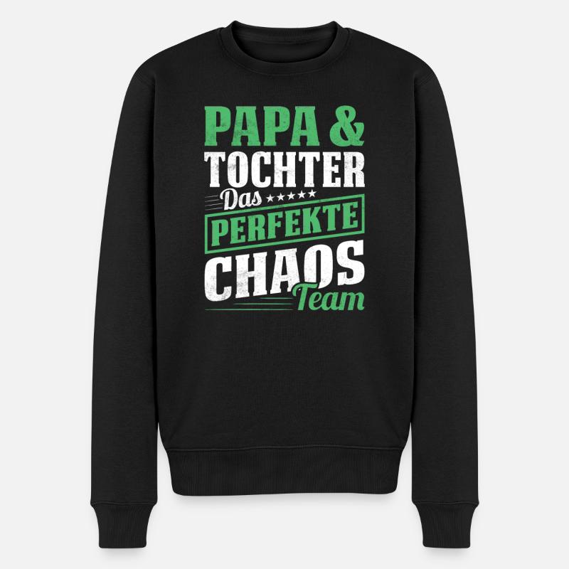 Vater Tochter Partnerlook Kleidung Beziehung Papa - Männer Premium Bio Pullover - Schwarz