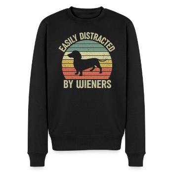 Dachshund Gift Dixie Viennese Doxie Dachshund - Men's Premium Organic Jumper - black - Front - Nico (187cm)