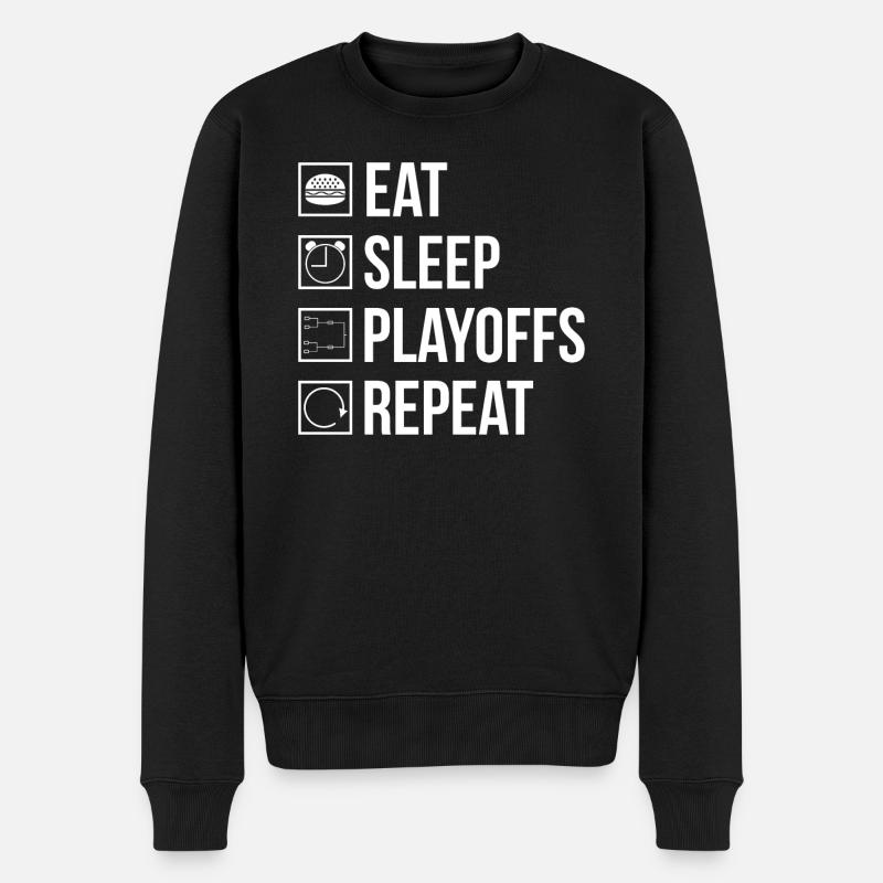 Eishockeyspieler Playoffs - Männer Premium Bio Pullover - Schwarz
