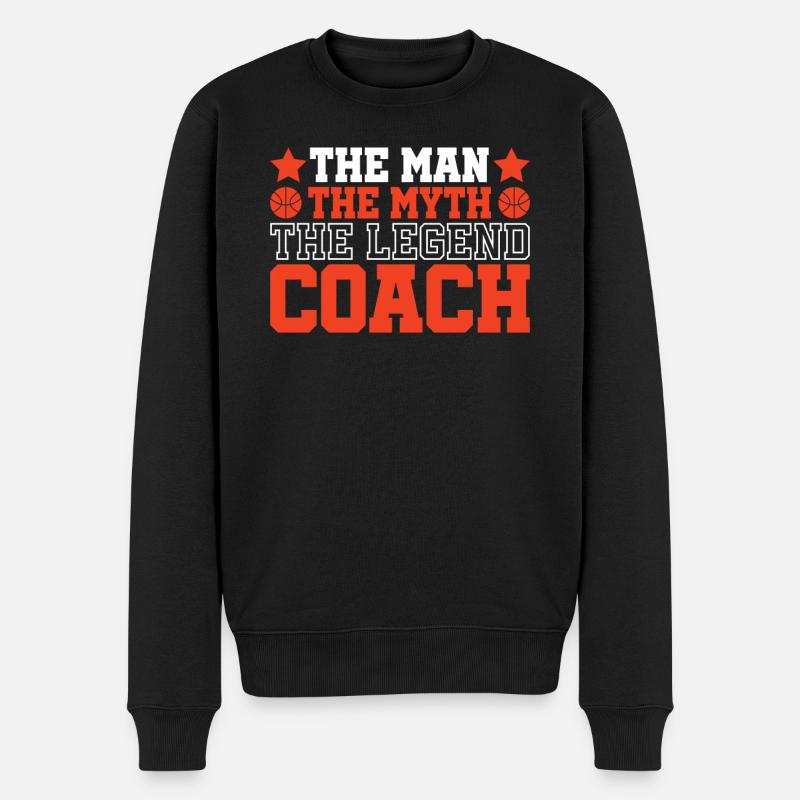 Basketballtrainer Basketball Trainer Coach - Männer Premium Bio Pullover - Schwarz