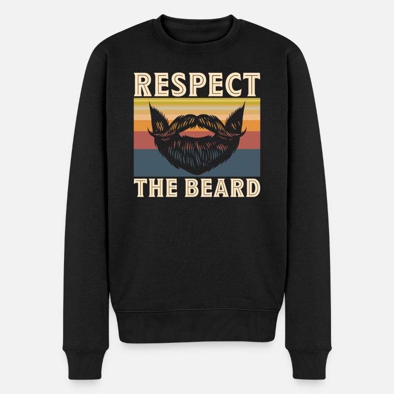 Vollbart und Bartträger Barthaare Schnauzbart - Männer Premium Bio Pullover - Schwarz