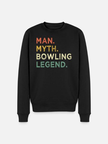 Bowling Cone Spareball Pins Ball Strike - Mannen Premium Bio sweater - zwart
