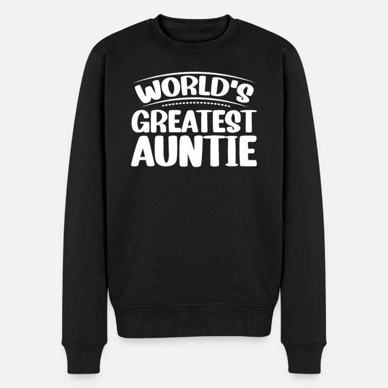 Verrückte Tante - Männer Premium Bio Pullover - Schwarz