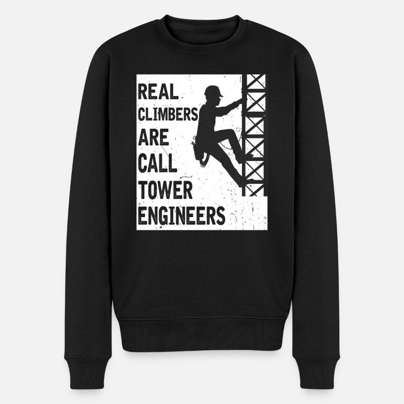 Leitungsmonteur Tower Engineer Freileitung Beruf - Männer Premium Bio Pullover - Schwarz