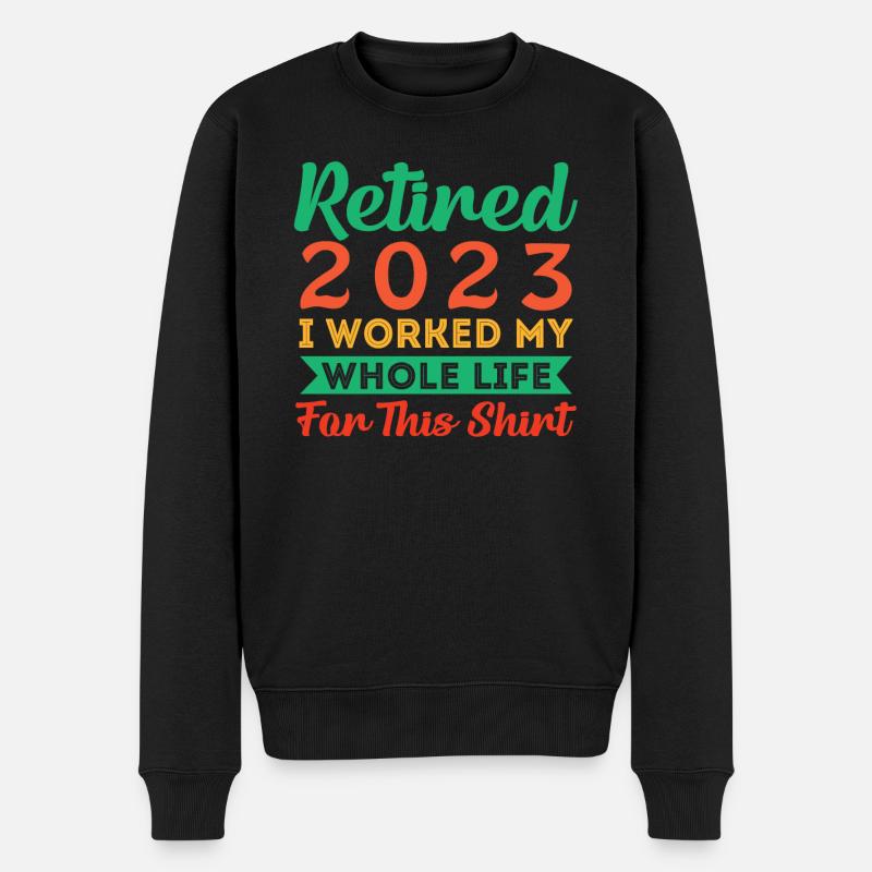 Rente 2023 Pension Rentner Geschenkidee Ruhestand - Männer Premium Bio Pullover - Schwarz