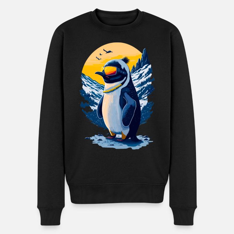 Niedlicher Pinguin - Männer Premium Bio Pullover - Schwarz