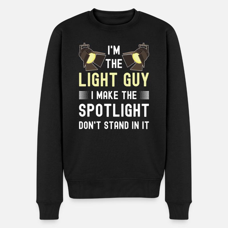 Lustiger Lichttechniker - Männer Premium Bio Pullover - Schwarz