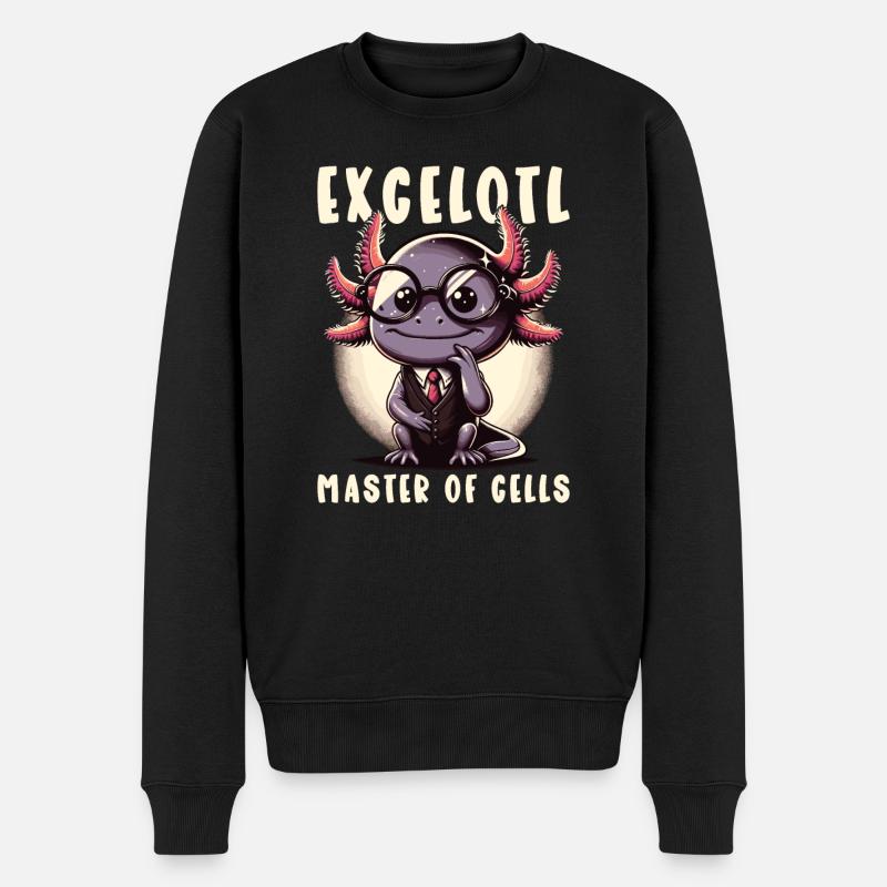 Excelotl Geeky Tableur Axolotl - Pull Premium bio Homme - noir