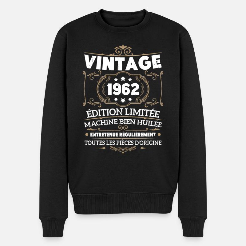 Cadeau D'anniversaire Vintage 1962 Édition Limitée - Pull Premium bio Homme - noir