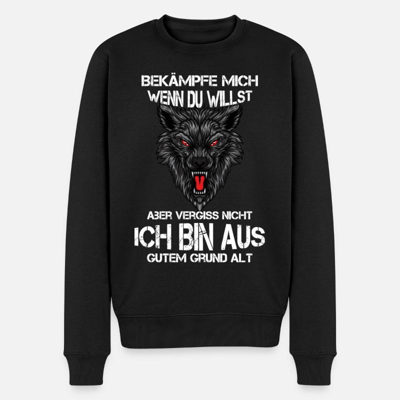 Bekämpfe mich wenn Du willst - Männer Premium Bio Pullover - Schwarz