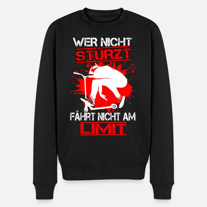 Stunt Scooter Tretroller Kinderroller Geschenk - Männer Premium Bio Pullover - Schwarz