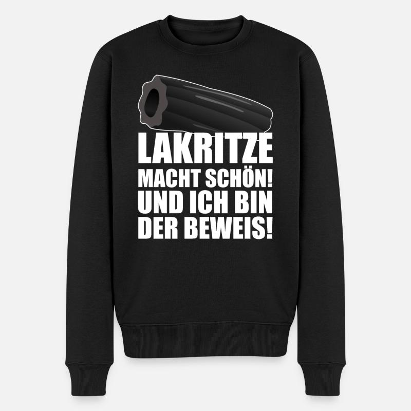 LAKRITZE MACHT SCHÖN | Lakritz Spruch Bärendreck - Männer Premium Bio Pullover - Schwarz