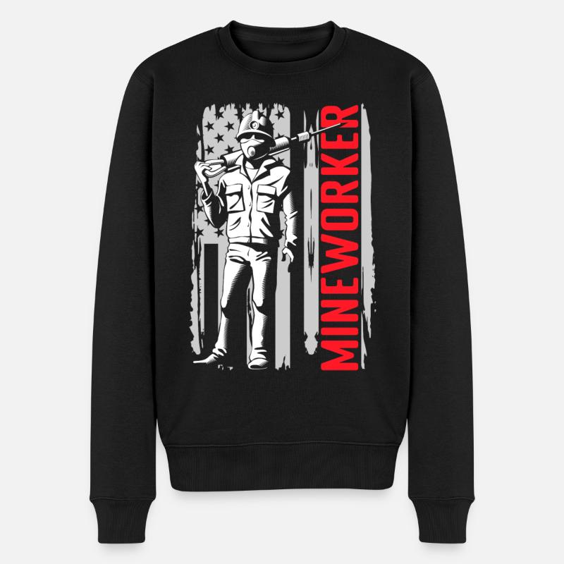 Miner Mine Miner Pierres - Pull Premium bio Homme - noir
