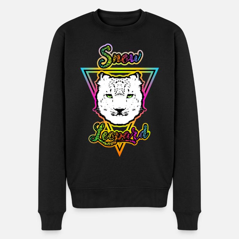 Schneeleopard - Männer Premium Bio Pullover - Schwarz