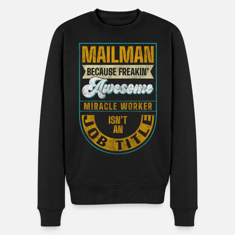Postbote Briefe Arbeit - Männer Premium Bio Pullover - Schwarz